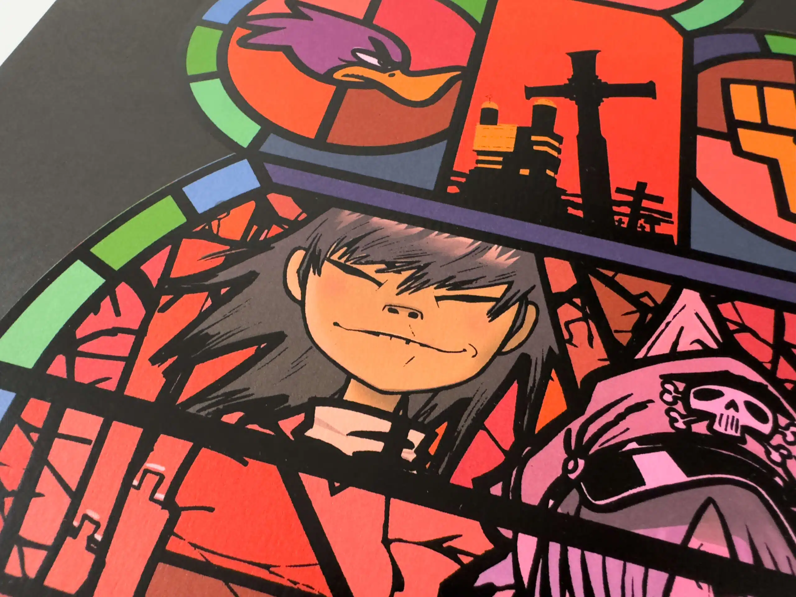 Jamie Hewlett – Gorillaz – Stained Glass Window Print – Medium Window Left – Signed (2005)