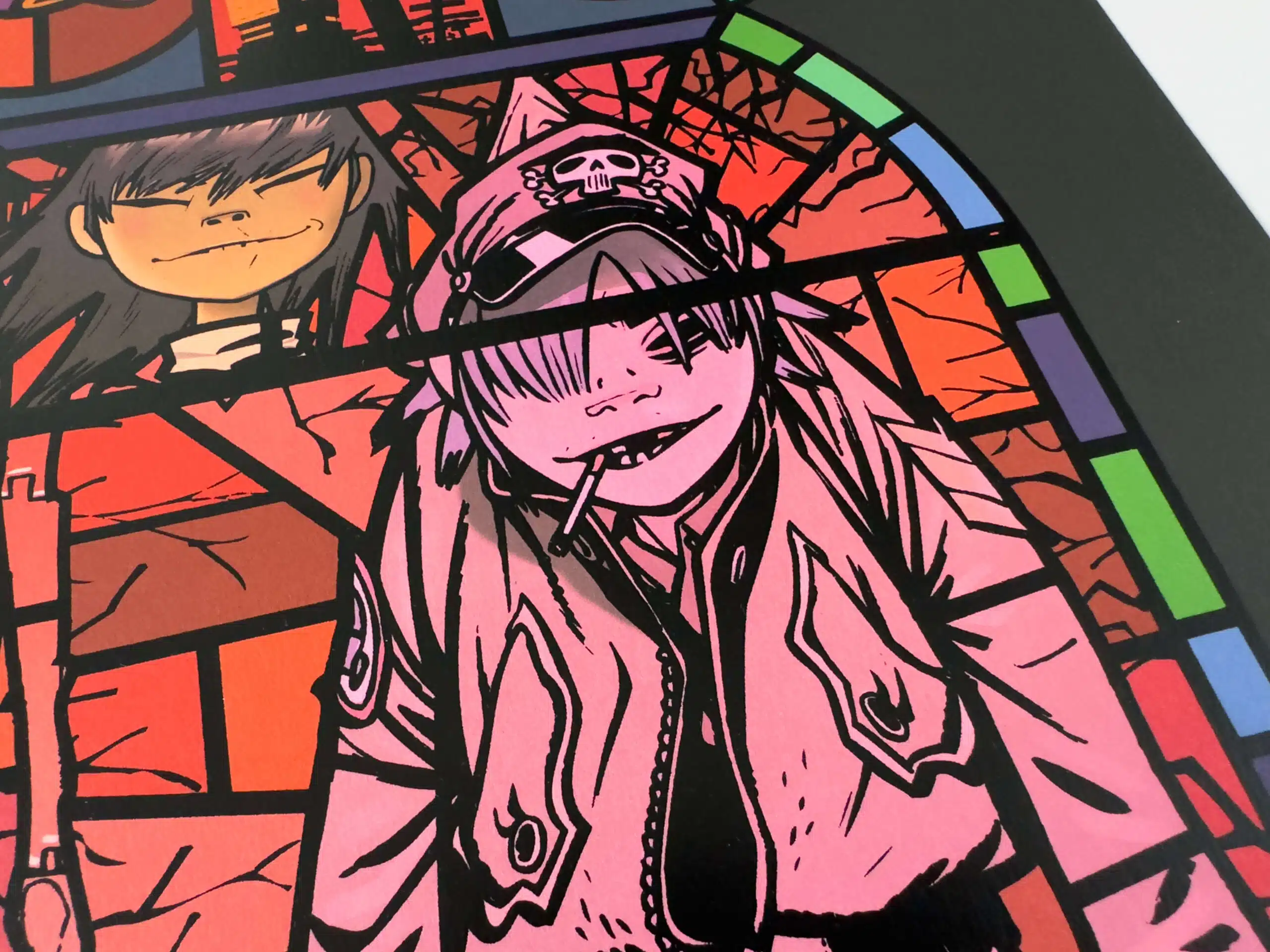 Jamie Hewlett – Gorillaz – Stained Glass Window Print – Medium Window Left – Signed (2005)
