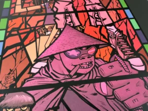Jamie Hewlett – Gorillaz – Stained Glass Window Print – Medium Window Left – Signed (2005)