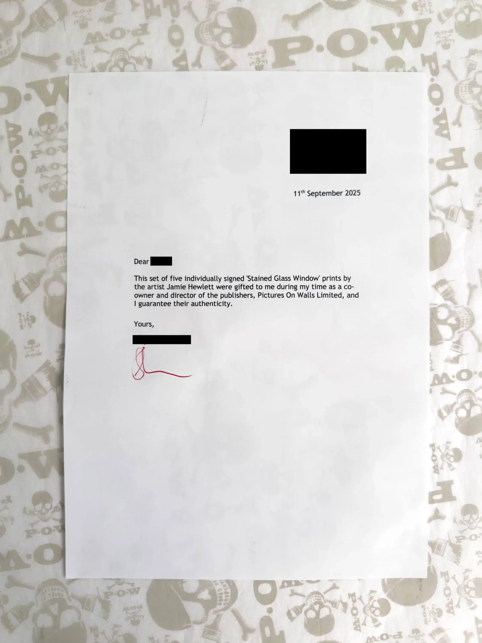 Jamie Hewlett – Gorillaz – Stained Glass Window Print – Medium Window Left – Signed (2005)